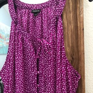 Purple with white polkadot top by Torrid